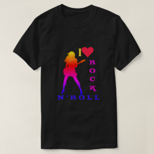 Rock and Roll T - Shirt Rock Music Guitarist Girl