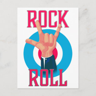 Rock and Roll Teufelshörner Postkarte