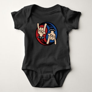 Rock and Roll Teufelshörner Yin Yang Baby Strampler