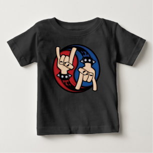 Rock and Roll Teufelshörner Yin Yang Baby T-shirt