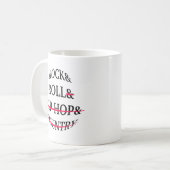 Rock and Roll Text Kaffeetasse (Vorderseite Links)