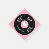 Rock and Roll-Thema Vinyl Musik-Platte Hochzeit Serviette (Ecke)