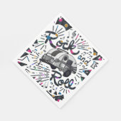 Rock and Roll Trailer Platten Musikthema Serviette (Ecke)