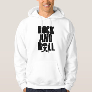 Rock and Roll-Typografie mit Totenkopf Hoodie