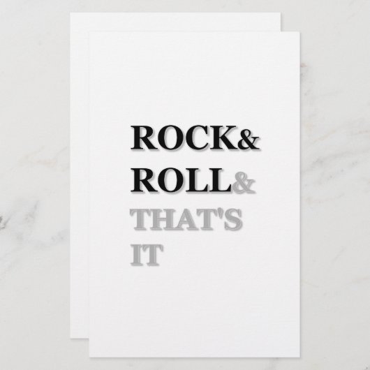 Rock and Roll und das war's Briefpapier (Vorne/Hinten)