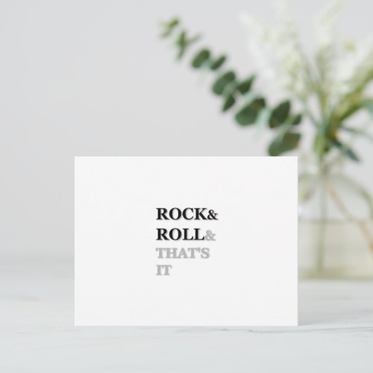 Rock and Roll und das war's Postkarte (Stehend Vorderseite)