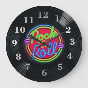 Rock-and-Roll-Vintage-Vinyl-Schallplatten-Wanduhr Große Wanduhr