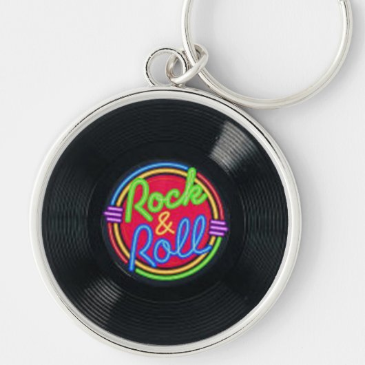 Rock and Roll Vinyl Record Key Chain Schlüsselanhänger (Vorne)