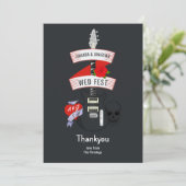 Rock and Roll Wedding Dankeskarte (Stehend Vorderseite)