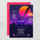 Rock and Roll Wedding Einladung (Vorne/Hinten)