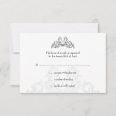 Rock and Roll Wedding Fuchsia Gray RSVP-Karte RSVP Karte (Rückseite)
