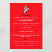 Rock and Roll Wedding Menükarte (Rückseite)