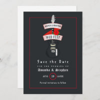 Rock and Roll Wedding Monogram Save the Date