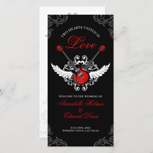 Rock and Roll Wedding Programm (Vorne/Hinten)