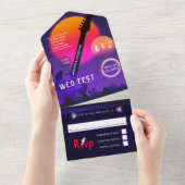 Rock and Roll Wedding Rockfest All In One Einladung (Abreißen)