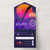 Rock and Roll Wedding Rockfest All In One Einladung (Innen Boden)