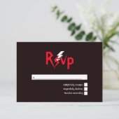Rock and Roll Wedding RSVP Karte (Stehend Vorderseite)