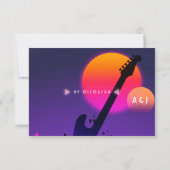 Rock and Roll Wedding RSVP Karte (Rückseite)