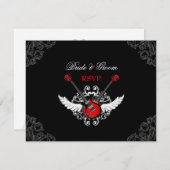Rock and Roll Wedding RSVP-Karte RSVP Karte (Vorne/Hinten)