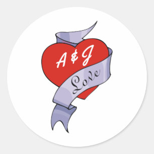 Rock and Roll Wedding Runder Aufkleber