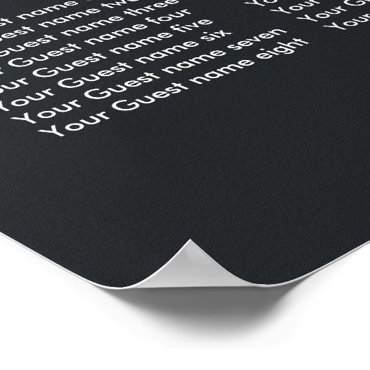 Rock and Roll Wedding Seating Chart Poster (Ecke)