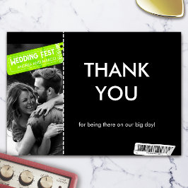 Rock and Roll Wedding Ticket Konzert Boarding Pass Dankeskarte