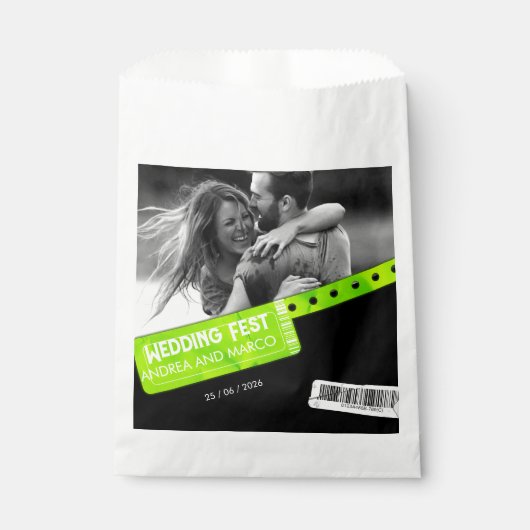 Rock and Roll Wedding Ticket Konzert Boarding Pass Geschenktütchen (Vorderseite)