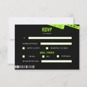 Rock and Roll Wedding Ticket Konzert Boarding Pass RSVP Karte (Rückseite)