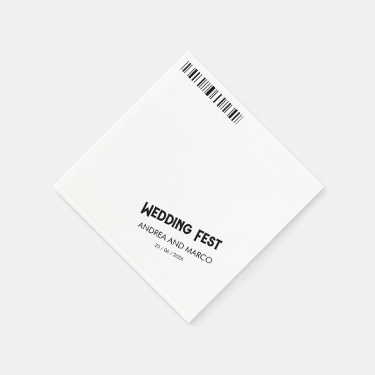 Rock and Roll Wedding Ticket Konzert Boarding Pass Serviette (Ecke)