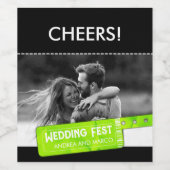 Rock and Roll Wedding Ticket Konzert Save the Date Weinetikett (Einzelnes Label)