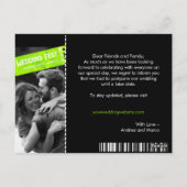 Rock and Roll Wedding Update Stornierung Postkarte (Rückseite)