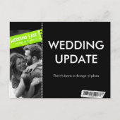 Rock and Roll Wedding Update Stornierung Postkarte (Vorderseite)