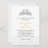 Rock and Roll Wedding Yellow Black Einladung (Rückseite)