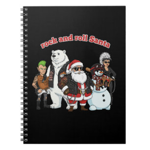 Rock and Roll Weihnachtsmann Lustiger Biker Punk Notizblock
