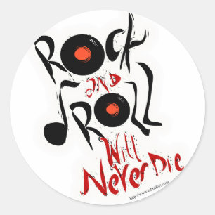 Rock and Roll wird nie sterben! Runder Aufkleber