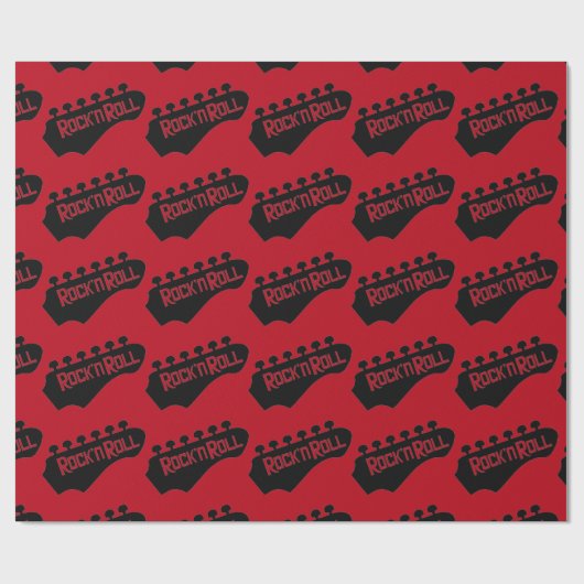 Rock-and-Rollgitarren-Muster-Packpapier Geschenkpapier (Flach)