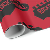 Rock-and-Rollgitarren-Muster-Packpapier Geschenkpapier (Rolleneckpunkt)