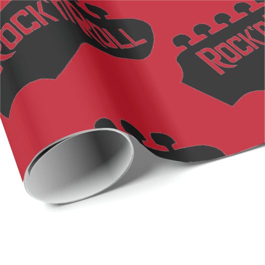 Rock-and-Rollgitarren-Muster-Packpapier Geschenkpapier (Rolleneckpunkt)