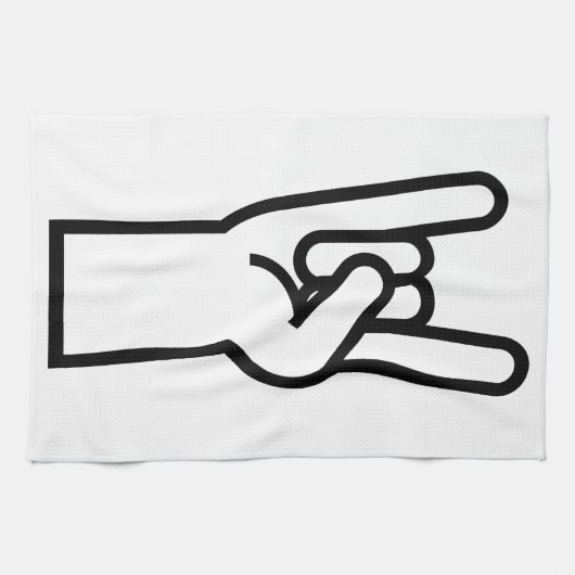 Rock-and-Rollhand Geschirrtuch (Horizontal)