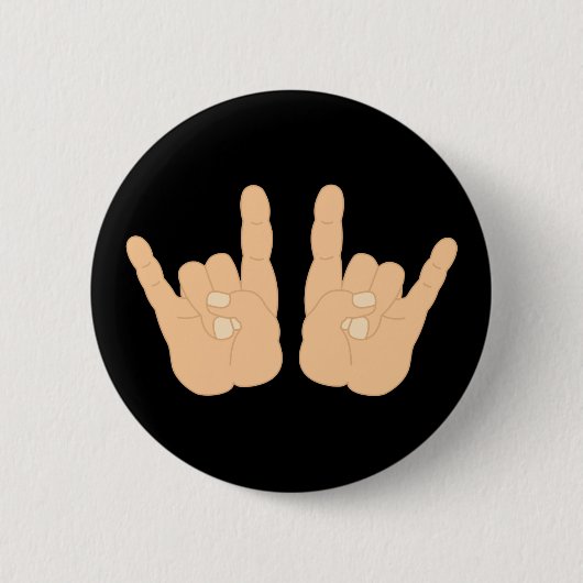 Rock-and-Rollhandzeichen Button (Vorderseite)