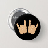 Rock-and-Rollhandzeichen Button (Vorne & Hinten)
