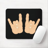Rock-and-Rollhandzeichen Mousepad (Mit Mouse)