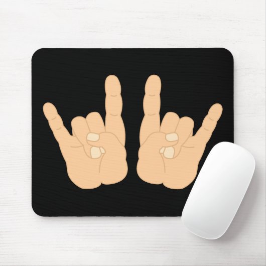 Rock-and-Rollhandzeichen Mousepad (Mit Mouse)