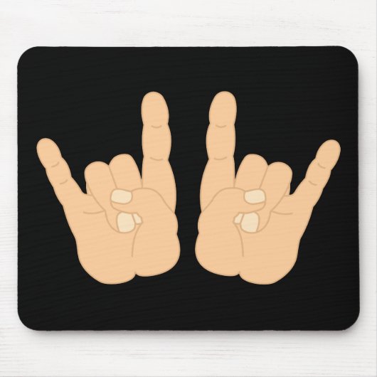 Rock-and-Rollhandzeichen Mousepad (Vorne)