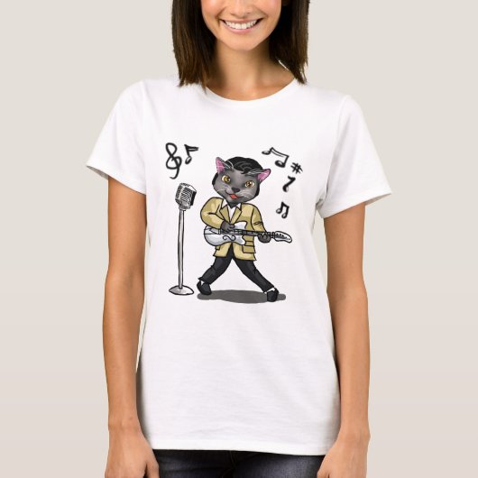 Rock-and-Rollkatze T-Shirt (Vorderseite)