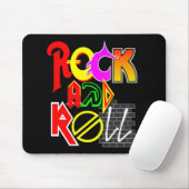 Rock-and-RollMausunterlage (Schwarzes) Mousepad (Mit Mouse)