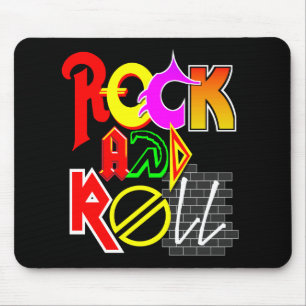 Rock-and-RollMausunterlage (Schwarzes) Mousepad