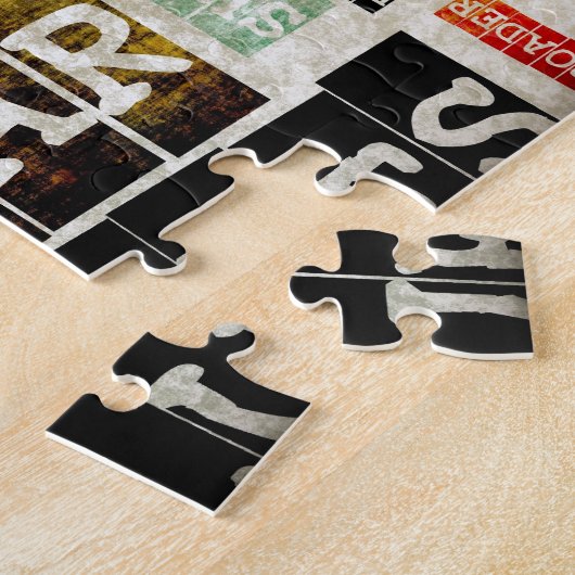 Rock-and-Rollmusik-Plakat-Kunst als Hintergrund Puzzle (Seite)