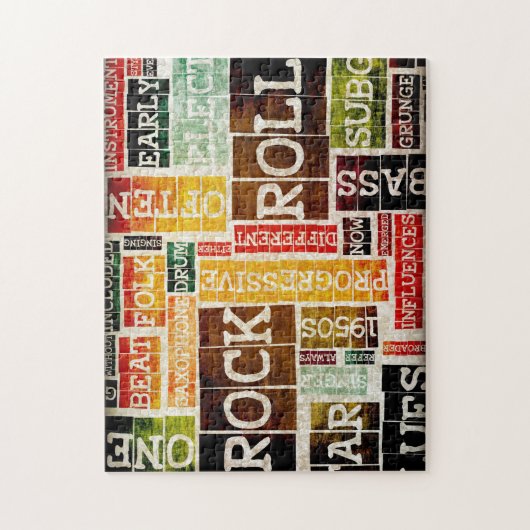 Rock-and-Rollmusik-Plakat-Kunst als Hintergrund Puzzle (Vertikal)