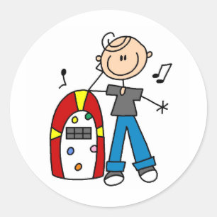 Rock-and-RollMusikautomat-Aufkleber Runder Aufkleber